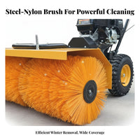 80cm small Walk-Behind winter Sweeper, Multi-Function winter Removal Machine, Gas-Powered, Home Property driveway Use