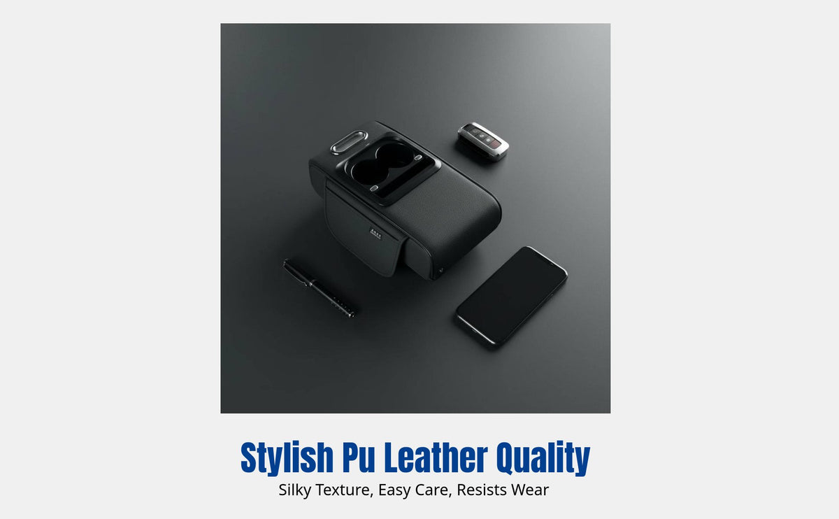 Car Armrest Box, Central Armrest, Heightening Pad, Multifunctional Storage Organizer, Beverage Holder