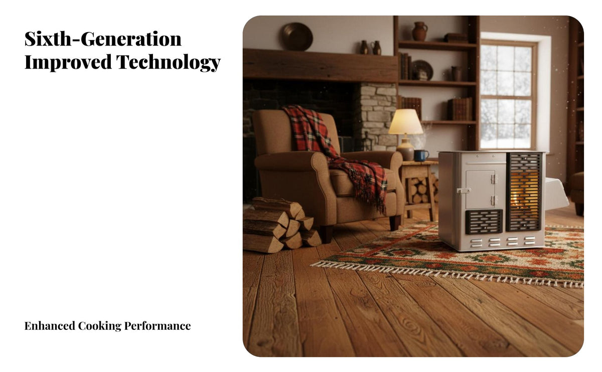 Gasification Stove, Indoor Smokeless Wood Heater, Multi-Functional Winter Heating, Upgraded Design