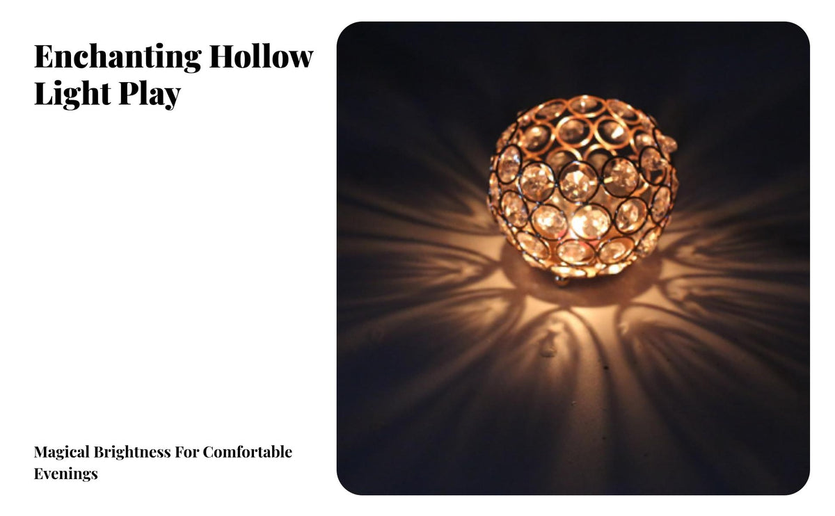 Crystal Candle Holder, Octagonal Bead, Vintage Hollow Glass, Party Wedding Decor