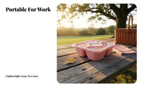 Portable Wheat Straw Lunch Box, 5 Compartments, Microwave Safe, Office & Outdoor