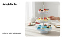 Cream Iron Dessert Display Tray, Three-Tier Cake Stand, European Style Afternoon Tea Rack, Buffet Decoration