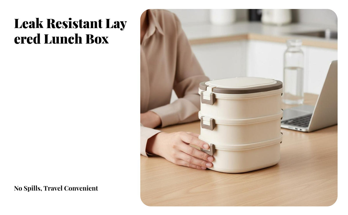 304 Stainless Steel Square Lunch Box, Insulated Bento with Lid, Microwave Safe