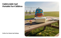 304 Stainless Steel Bento Box, Cartoon Leakproof Double Compartment Kids