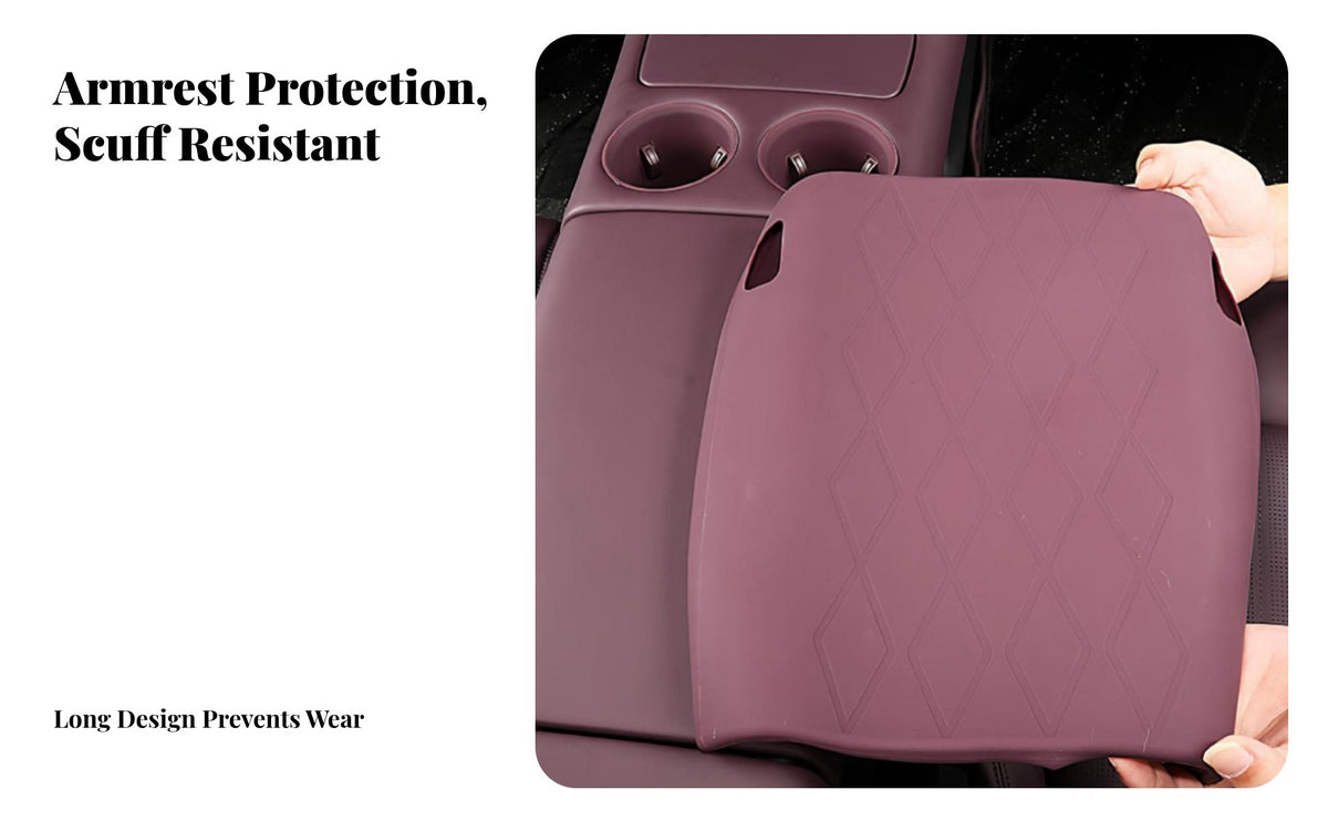 Lantu Center Console Armrest Box Protector, Silicone Material, Car Interior Mat, Anti-Scratch, Waterproof, Easy Installation, Multiple Colors