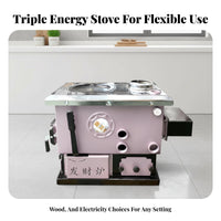 Heating Stove, Multi-Functional Boiler Wood Electric, Home Radiator, Large Cooking heater