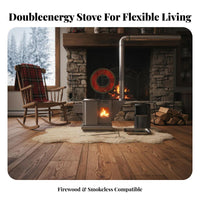 Vintage Wood Heater, Smokeless Indoor Stove, doubleenergy Heating Table for Home