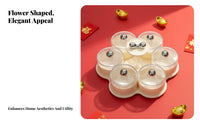 Flower-Shaped Candy Box, Rotating Snack Tray, Multi-Compartment Storage, Sealed Dustproof Lid, Modern Living Room Organizer