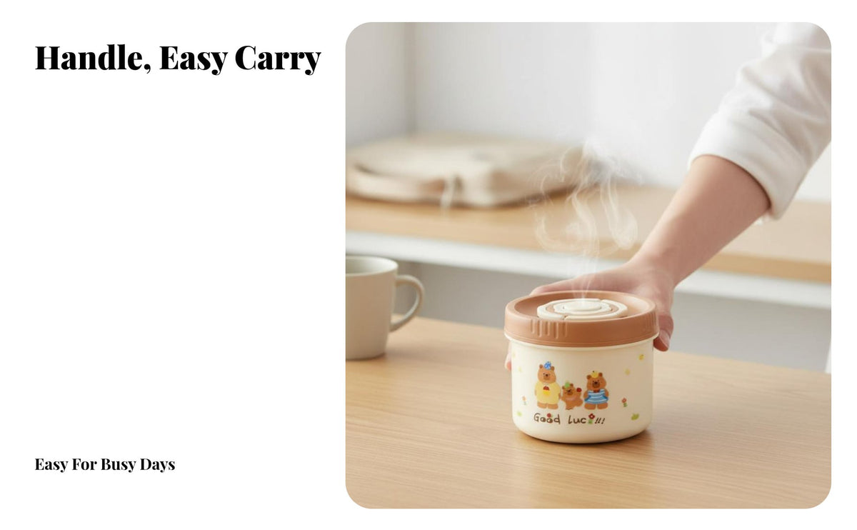 304 Stainless Steel Bento Lunch Box, Round Food Container with Lid, Portable, Heating Compatible, For Office, Student