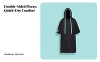 Quick Dry Aquatic Poncho Towel, Hooded, Water Absorbent, Wave, Spa