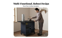 Cast Iron Gasification Heater, Smokeless Wood Stove, Indoor Heating, Rural Home, Movable Cooking Station