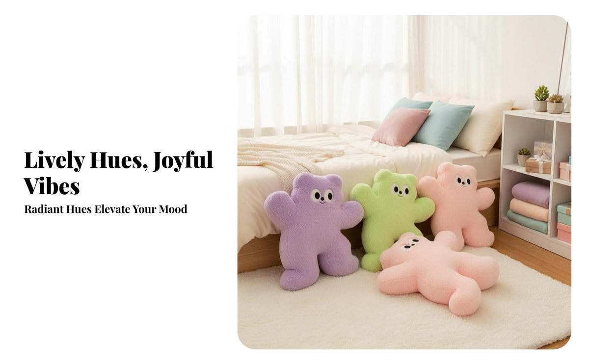 Dopamine Teddy Plush Pillow, Cute Cartoon Plush, Soft Home Decor, Gift for Her
