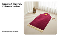 Prayer Mat, Coral Fleece Worship Rug, Geometric Pattern, Multi-Color, Soft Religious Carpet