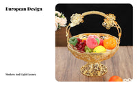 Luxury European Fruit Basket, Hollow Carved Fruit Tray, Handheld Decorative Bowl for Living Room, Table Decor