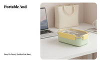 Portable Compartment Bento Box, 304 Stainless Steel Lunch Container for Students