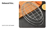 Oval Fry Basket, Iron Art Wire Mesh Tray, Food Holder, Silver Gold