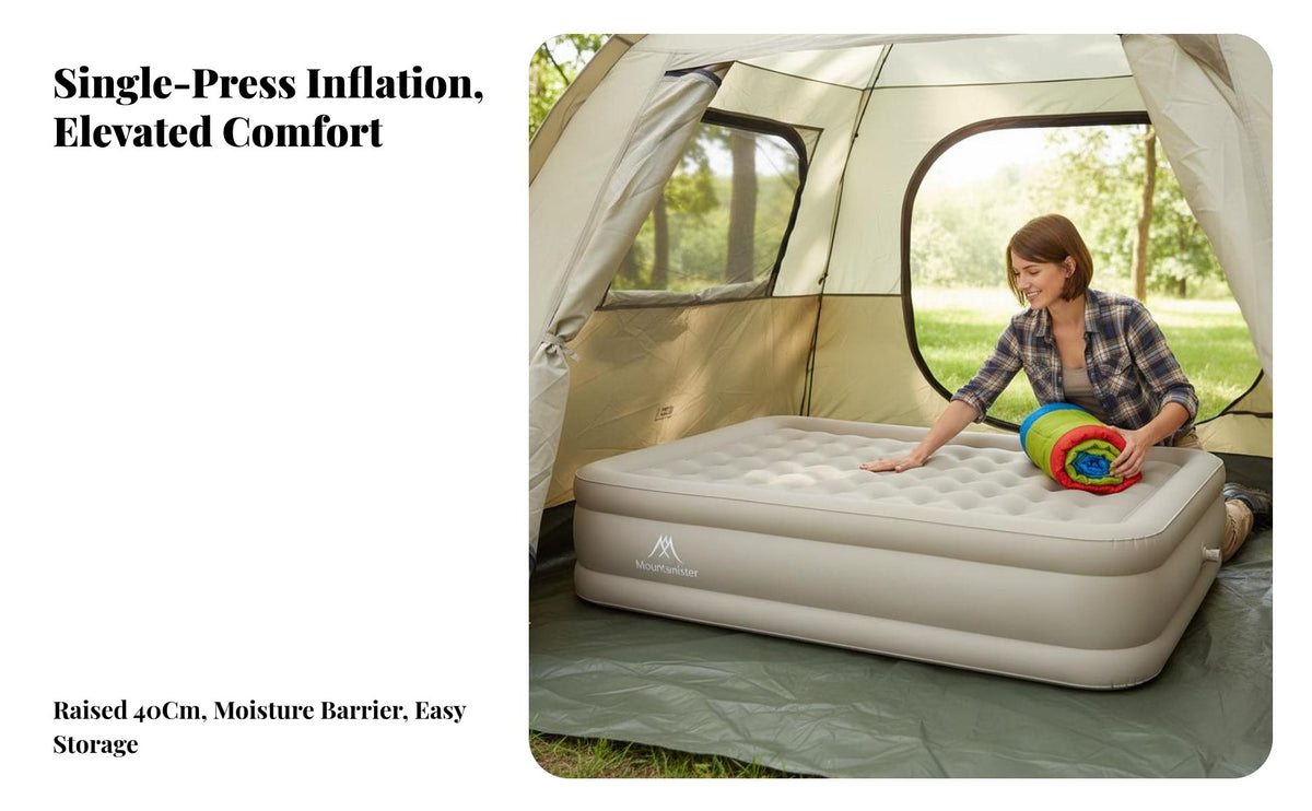 Inflatable Mattress, Camping Air Bed, Portable Outdoor Sleeping Pad, Automatic Inflation, Tent Ground Mat
