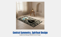 Gold Plush Rectangular Prayer Carpet, High-Quality, Home, Living Room, Bedroom, Random Design, Artistic Geometric Pattern