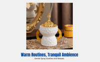 Handheld Incense Burner, Gold Temple Top, Double Handle Resin, Middle Eastern Home Decor