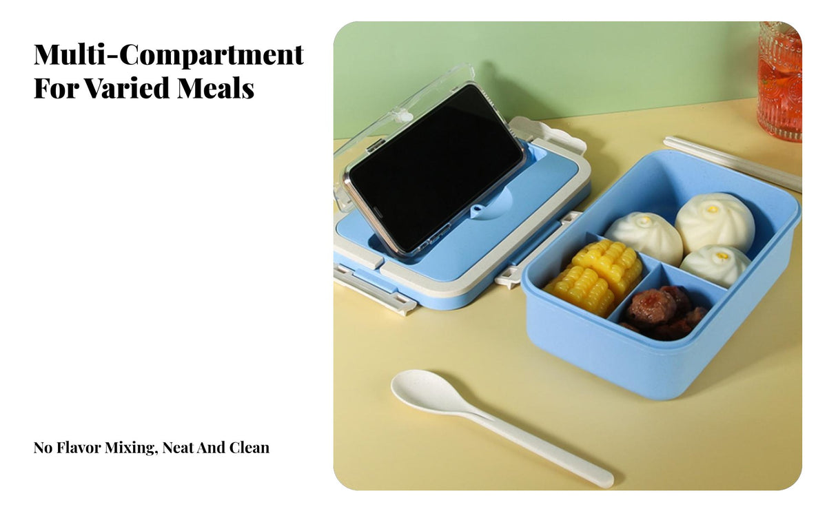 Compartment Lunch Box, Portable Bento Box with Handle, for Students, Office, Outdoor