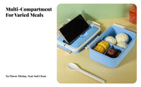 Compartment Lunch Box, Portable Bento Box with Handle, for Students, Office, Outdoor