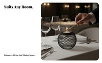 Iron Candle Holder Set, Mesh Design, Dark Home Decor Table Centerpiece