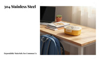 Cartoon Bento Box, Double Compartment Stainless Steel Insulated Food Container for Office, School, Women
