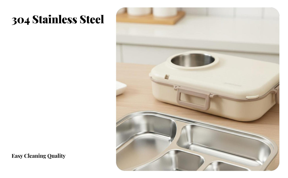 Stainless Steel Insulated Lunch Box, Leakproof Bento, Portable for Kids & Students