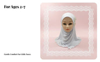 Arab Girls Hijab, Two Flower Prayer Cap, Soft Ice Silk