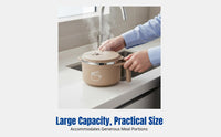 Stainless Steel Pasta Bowl with Lid, 304 Material, Large Capacity, Draining Design, for Office, Student, Dormitory Meals