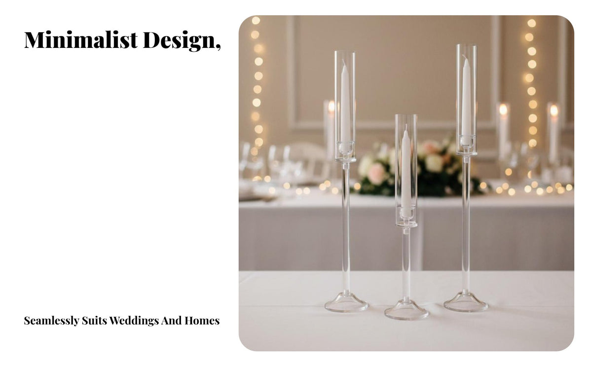 Wedding Acrylic Candle Holder, Transparent Crystal, Romantic Dinner Decor, Elegant Centerpiece