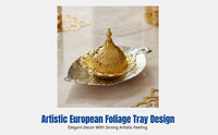 Gold Incense Burner, Handheld Metal Leaf Tray, European Design, Mini Aromatherapy Holder for Living Room, Holiday Decor