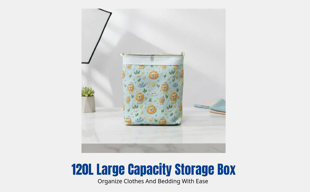 Storage Box, Double Fastener, Steel Frame, Thick Canvas, Moisture-Resistant, Wardrobe Organizer