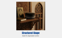 Embroidered Saudi Prayer Cap for Men, Rigid Flat Top, Striped, Ethnic Dance, Winter