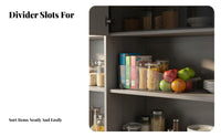 Storage Box with Casters, Transparent PET Organizer, Built-in Divider, Pull-Extendable for Kitchen Cabinet