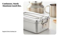 Outdoor Aluminum Lunch Box, Portable Square Bento Box, Camping, Travel, Dustproof Lid