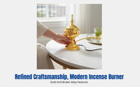 Electronic Incense Burner, Alloy, Middle Eastern Arabic Style, Home Fragrance Accessory