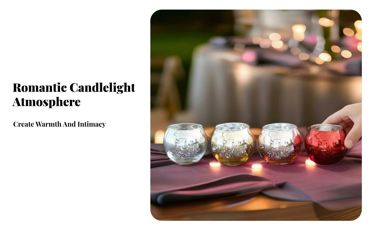 Starry Sphere Glass Candle Holder, Electroplated Tealight Holder, Christmas Table Decor, Metallic Hues