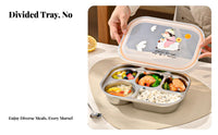 316 Stainless Steel Lunch Box, Compartment Tray, Insulated, Large Capacity, Student