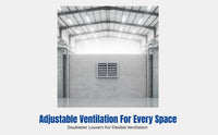 Square Louver Vent Outlet, Adjustable Plastic Steel, Commercial Air Conditioner, Double Layer, Air Circulation, Durable