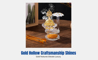 Aromatherapy Incense Burner, Creative Umbrella Shape, Gold Geometric Glass, Middle Eastern Decorative for Home, Office