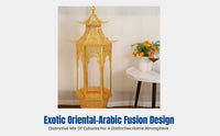 Metal Incense Burner, Iron Art Holder, Gold Hollow Design, Arabian Middle Eastern Style, Indoor Home Decor, Creative Accent