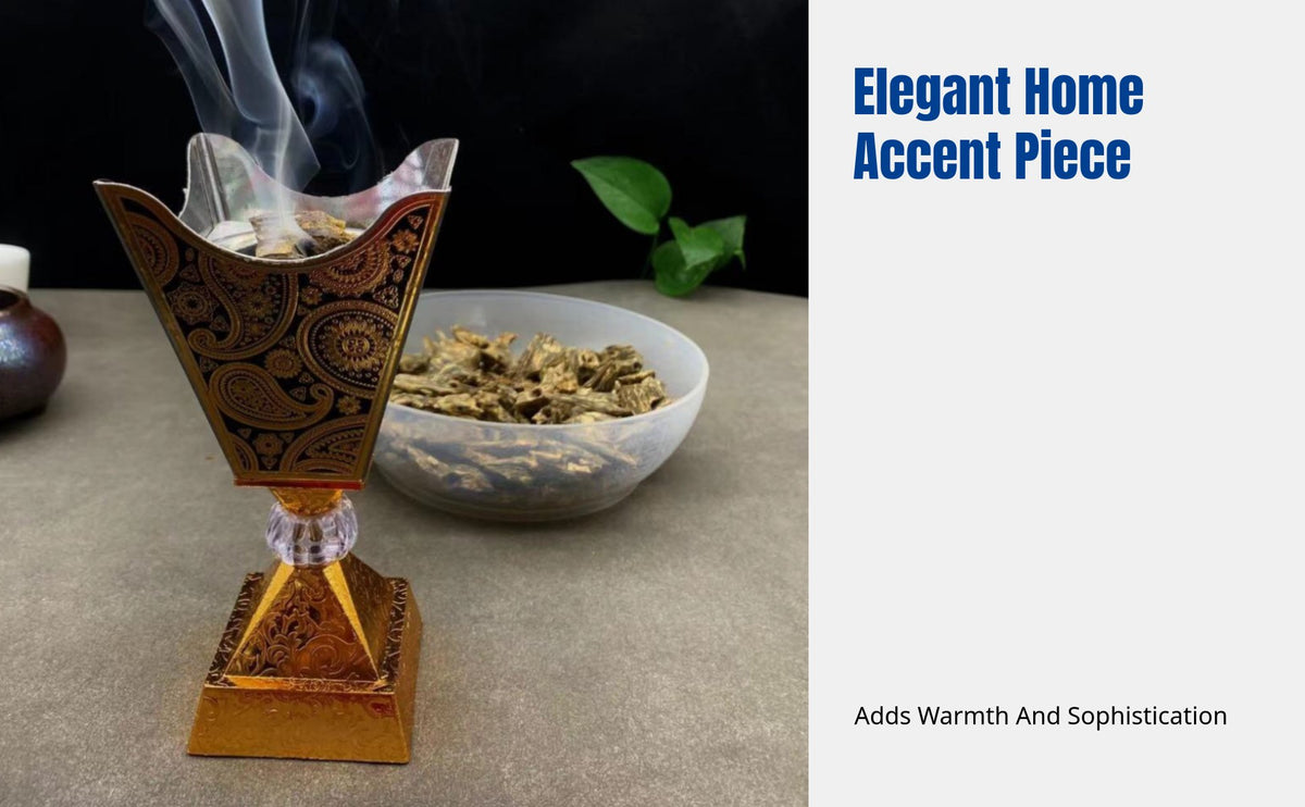 Charcoal Incense Burner, Metal Arabic Bakhoor Holder, Middle Eastern Design