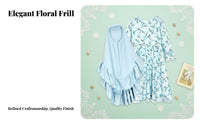 Girls Autumn Winter Floral Dress, Long Sleeve Headscarf Set