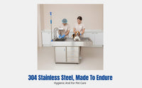 Pet Surgery Table, Stainless Steel Table, Grooming Desk for Dogs and Cats, Multi-Functional Veterinary Surface