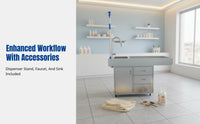 Pet Surgery Table, Stainless Steel Table, Grooming Desk for Dogs and Cats, Multi-Functional Veterinary Surface