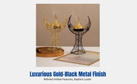 Iron Incense Burner, Half-Moon Tower, Gold & Black, Handheld, Arabic Style, Desktop Decor