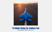Electric Foam RC Airplane, Fixed Fin Glider, Waterproof, Durable, LED Lights, 2.4G Remote, Land-Water-Air, for Kids