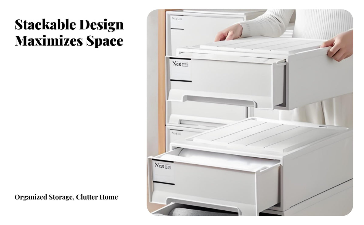 Drawer Storage Box, Transparent Organizer, Clothes & Underwear Cabinet, Stackable, Bedroom Use