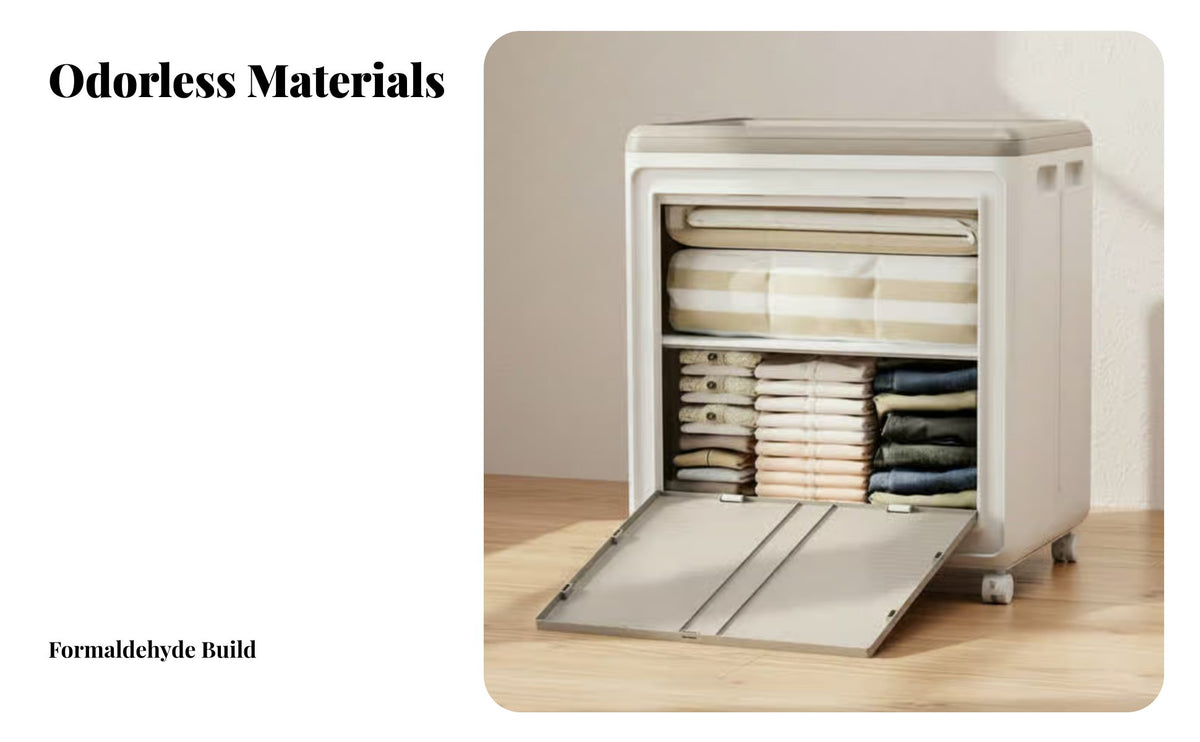 150L Large Capacity Storage Box, Foldable Double-Door Organizer, Bedroom Clothes Blanket Cabinet